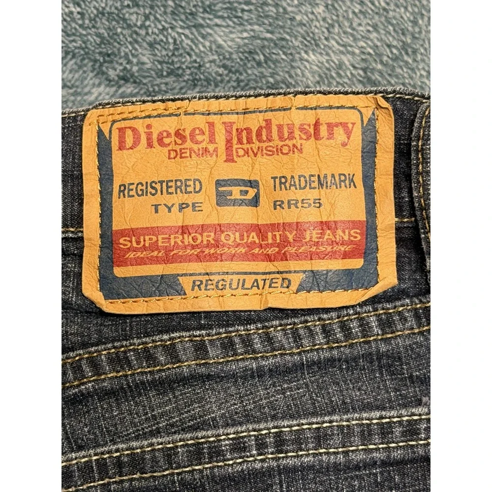 Diesel Jeans 34 Men Dark Blue Wash Regular Straight Raw Hem Italy